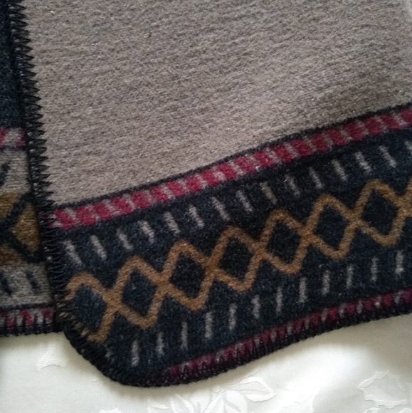 Shawl collar wearable art blanket wool blend Italy maxi long coat folklore - Picture 6 of 9